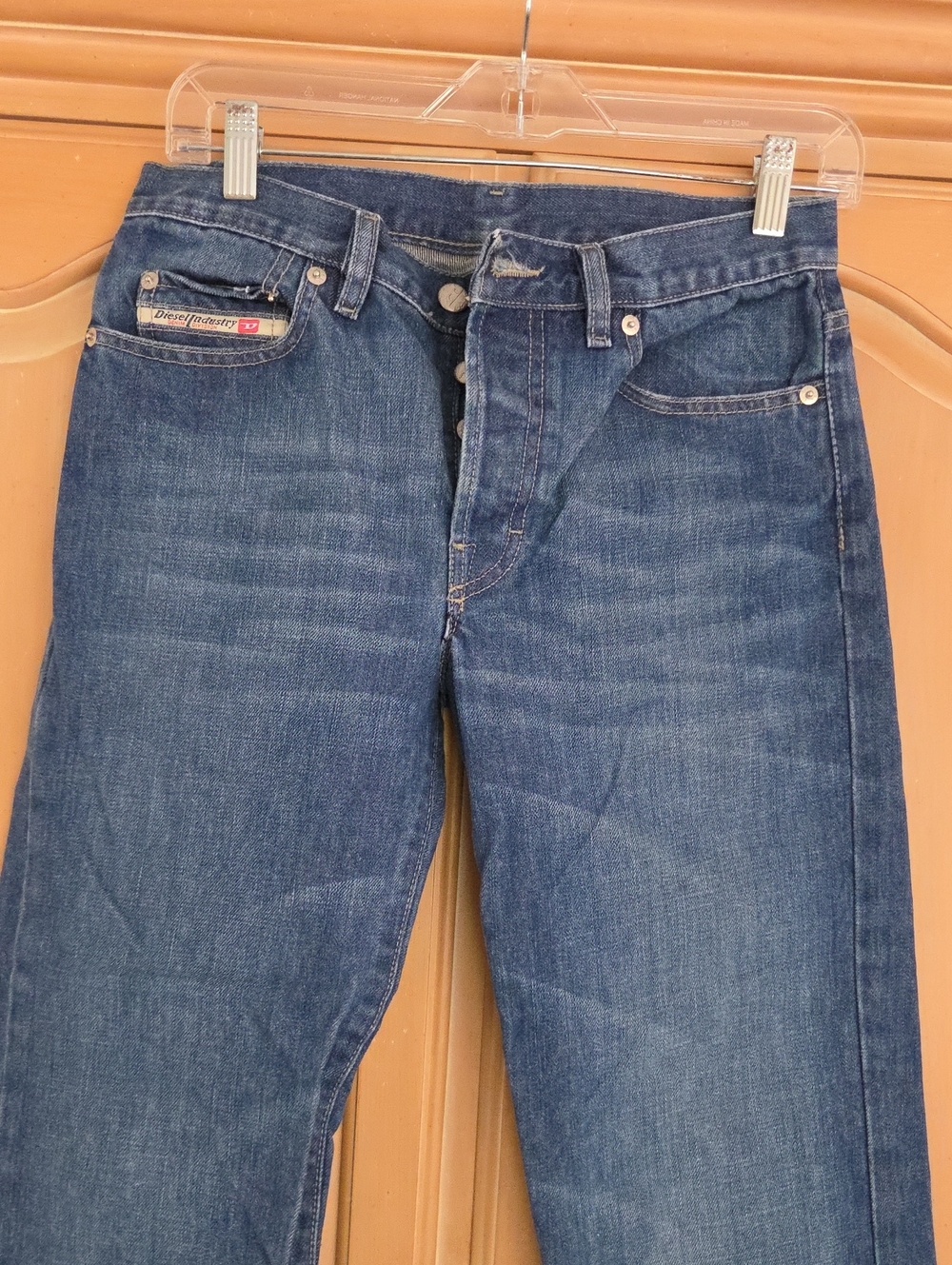 VintagevDiesel Men's Straight Jeans in Blue Denim